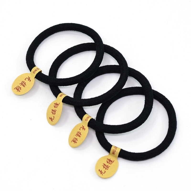 高弹加粗无缝扎头皮筋发圈不伤发成人发饰韩版简约黑色发绳