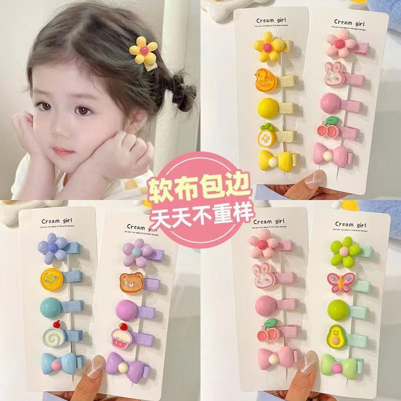 新款儿童发夹可爱不伤发宝宝发卡婴幼儿小夹子头饰小女孩汗毛夹 h